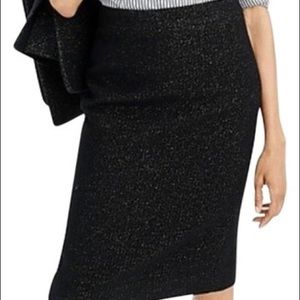 J Crew Gold Flecked Wool Pencil Skirt